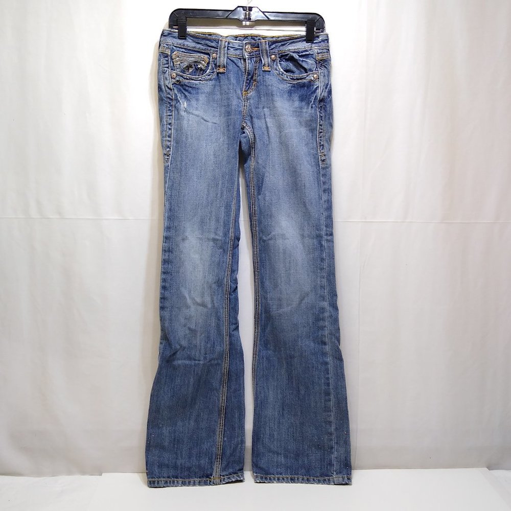 VF Jeanswear Women's 3x34 Low Rise Flared Legs With Silver & Gold Mini-Studs EUC